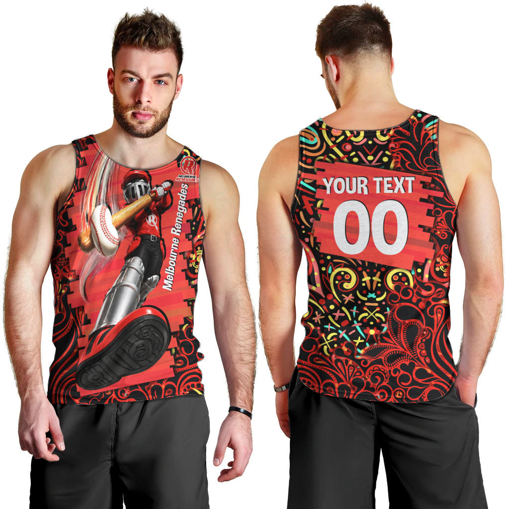 Personalized Melbourne Renegades Cricket Men Tank Top Hippie Psychedelic Pattern Vibrant Mandala Art Style