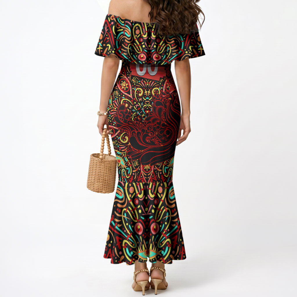 Personalized Melbourne Renegades Cricket Mermaid Dress Hippie Psychedelic Pattern Vibrant Mandala Art Style