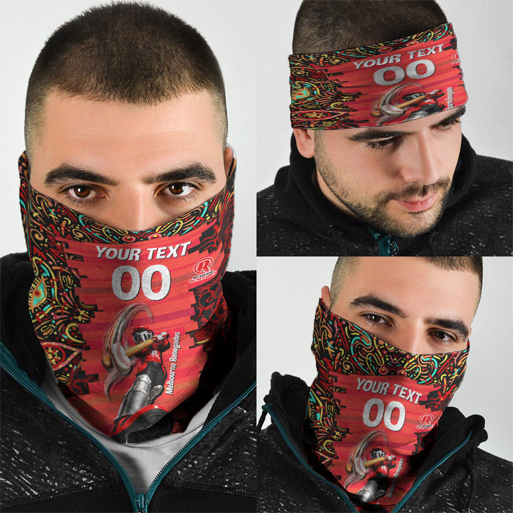 Personalized Melbourne Renegades Cricket Neck Gaiter Hippie Psychedelic Pattern Vibrant Mandala Art Style