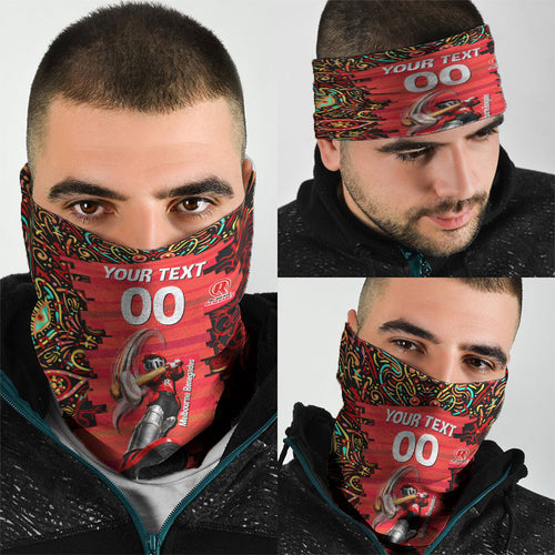 Personalized Melbourne Renegades Cricket Neck Gaiter Hippie Psychedelic Pattern Vibrant Mandala Art Style