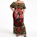 Personalized Melbourne Renegades Cricket Off Shoulder Maxi Dress Hippie Psychedelic Pattern Vibrant Mandala Art Style