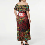 Personalized Melbourne Renegades Cricket Off Shoulder Maxi Dress Hippie Psychedelic Pattern Vibrant Mandala Art Style