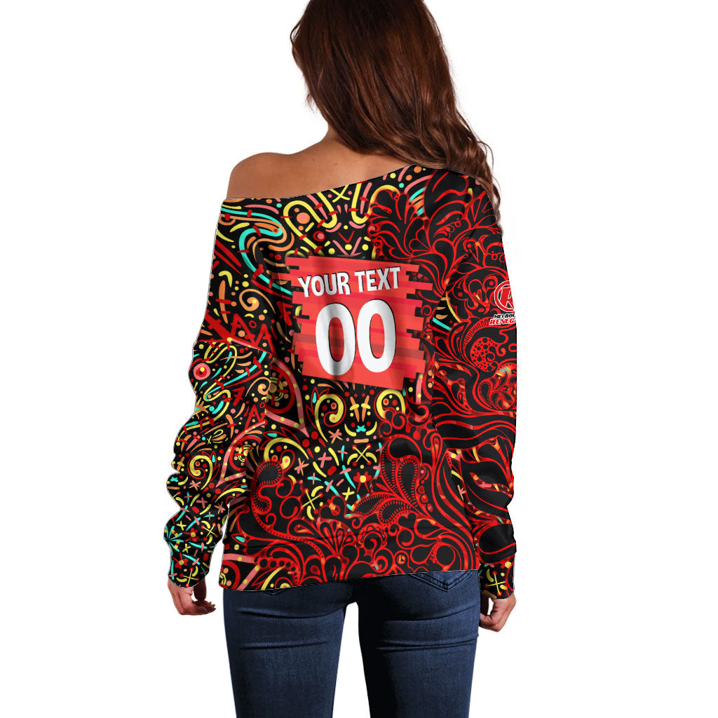 Personalized Melbourne Renegades Cricket Off Shoulder Sweater Hippie Psychedelic Pattern Vibrant Mandala Art Style