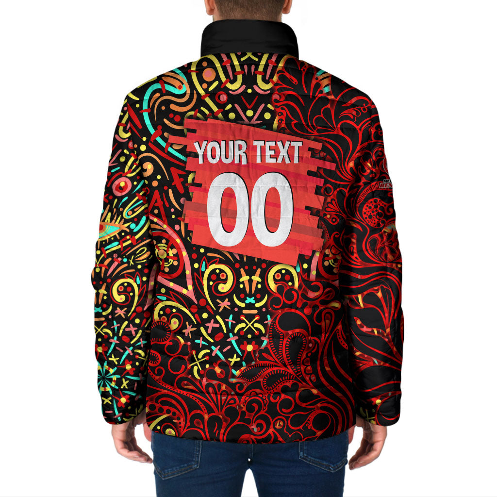 Personalized Melbourne Renegades Cricket Padded Jacket Hippie Psychedelic Pattern Vibrant Mandala Art Style