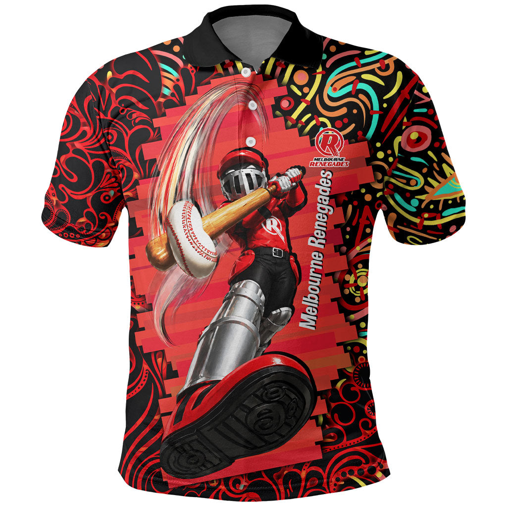 Personalized Melbourne Renegades Cricket Polo Shirt Hippie Psychedelic Pattern Vibrant Mandala Art Style