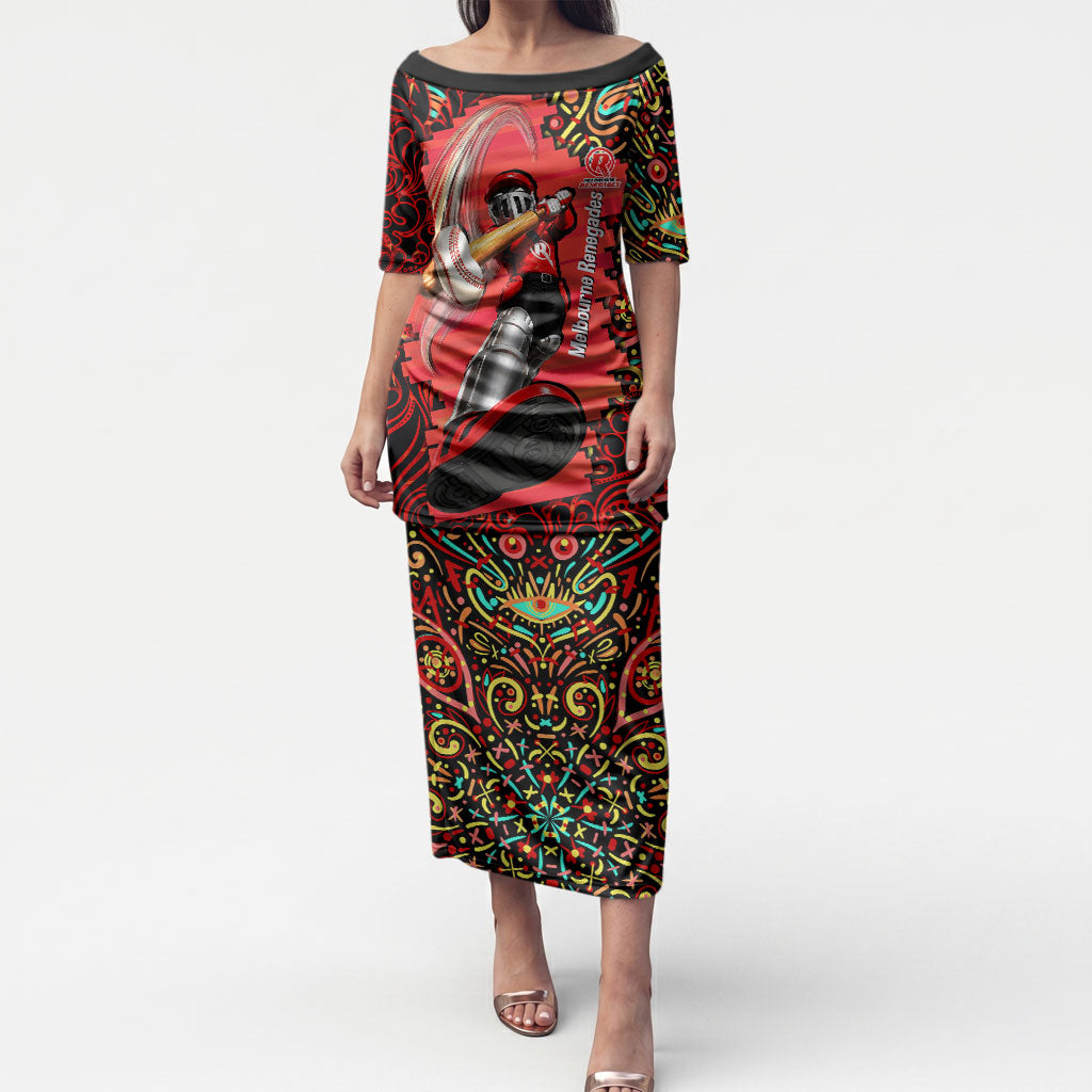 Personalized Melbourne Renegades Cricket Puletasi Hippie Psychedelic Pattern Vibrant Mandala Art Style