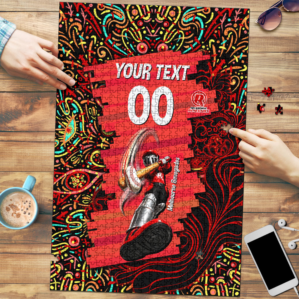 Personalized Melbourne Renegades Cricket Puzzle Hippie Psychedelic Pattern Vibrant Mandala Art Style