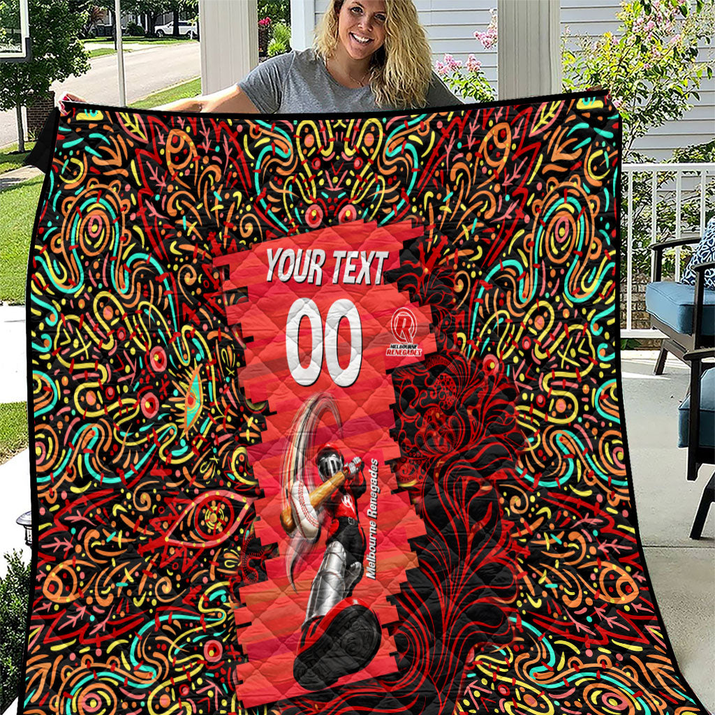 Personalized Melbourne Renegades Cricket Quilt Hippie Psychedelic Pattern Vibrant Mandala Art Style