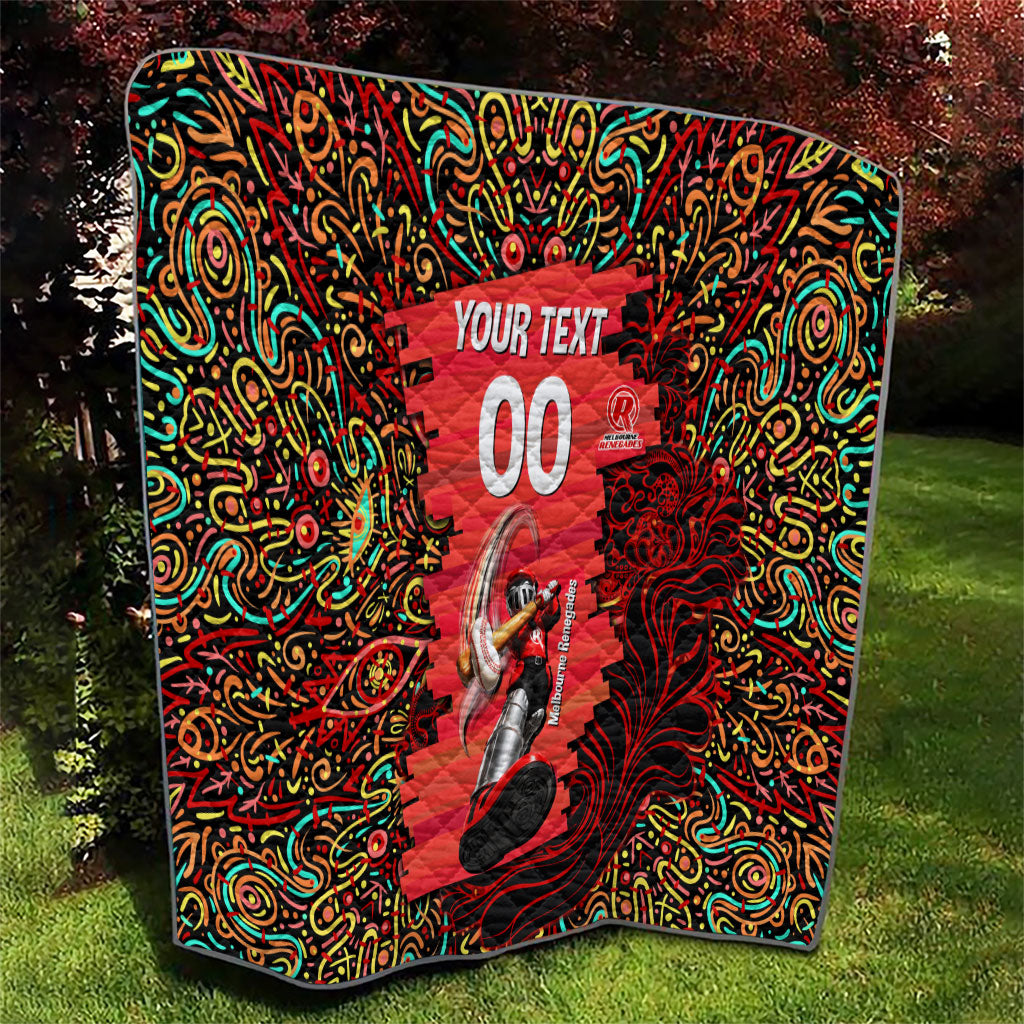 Personalized Melbourne Renegades Cricket Quilt Hippie Psychedelic Pattern Vibrant Mandala Art Style