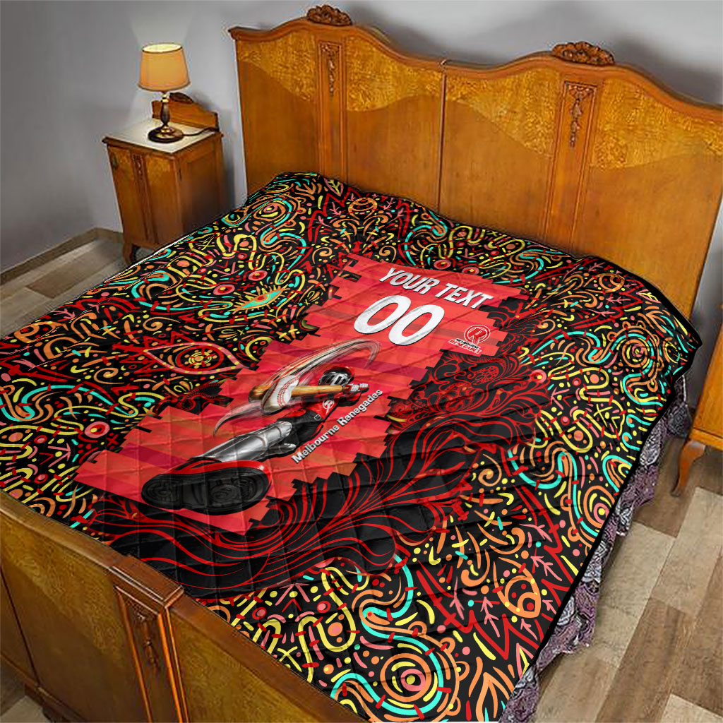 Personalized Melbourne Renegades Cricket Quilt Hippie Psychedelic Pattern Vibrant Mandala Art Style