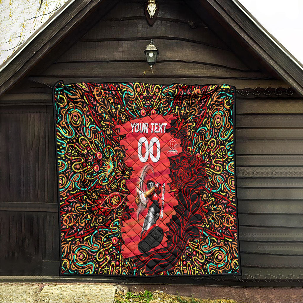 Personalized Melbourne Renegades Cricket Quilt Hippie Psychedelic Pattern Vibrant Mandala Art Style