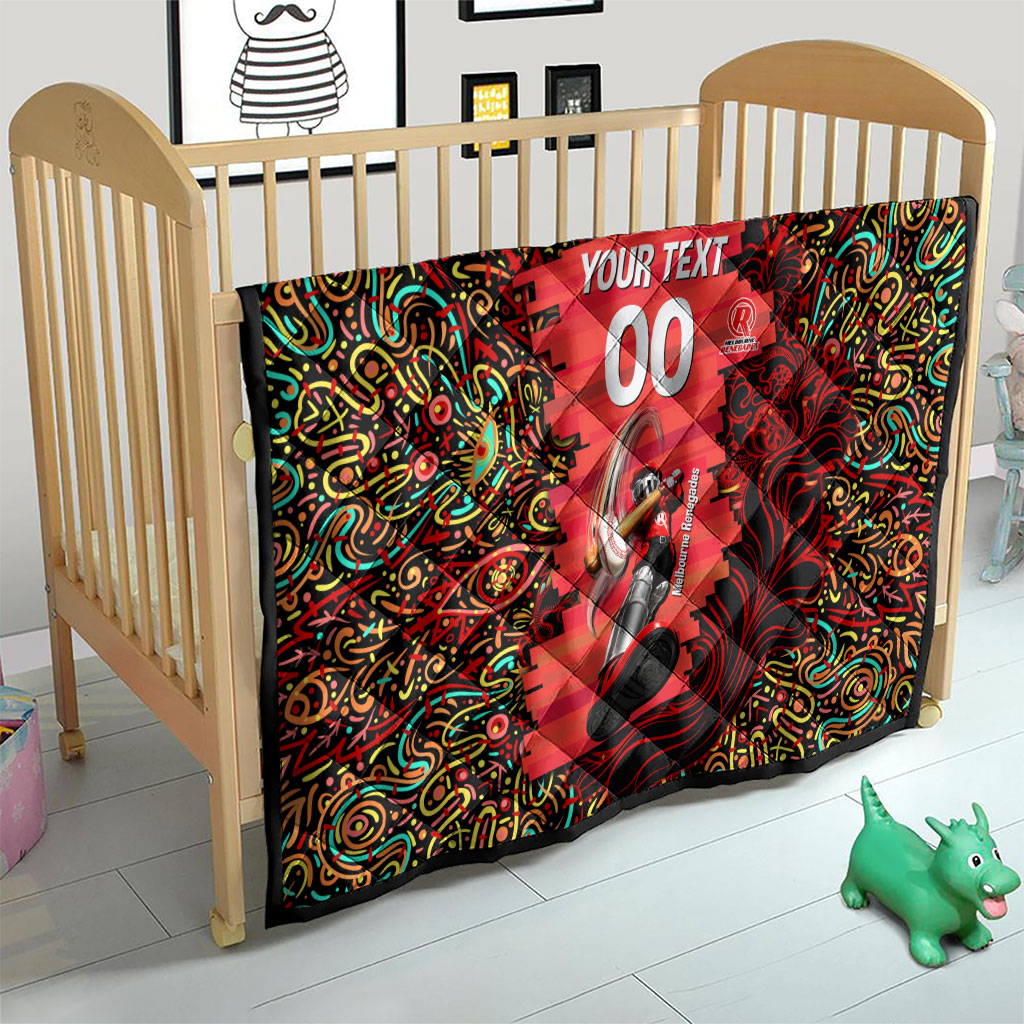 Personalized Melbourne Renegades Cricket Quilt Hippie Psychedelic Pattern Vibrant Mandala Art Style
