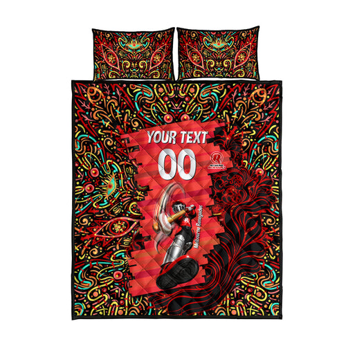 Personalized Melbourne Renegades Cricket Quilt Bed Set Hippie Psychedelic Pattern Vibrant Mandala Art Style