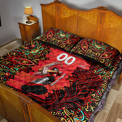 Personalized Melbourne Renegades Cricket Quilt Bed Set Hippie Psychedelic Pattern Vibrant Mandala Art Style