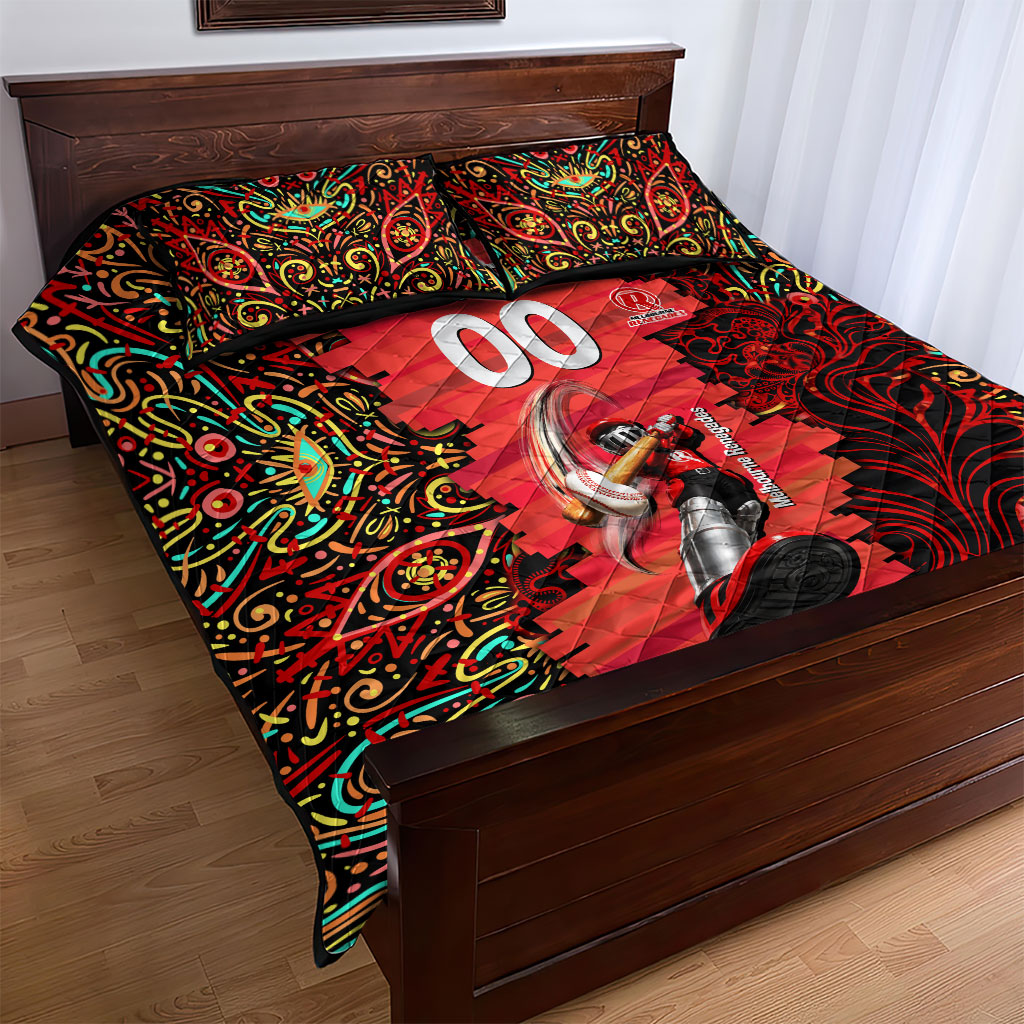 Personalized Melbourne Renegades Cricket Quilt Bed Set Hippie Psychedelic Pattern Vibrant Mandala Art Style