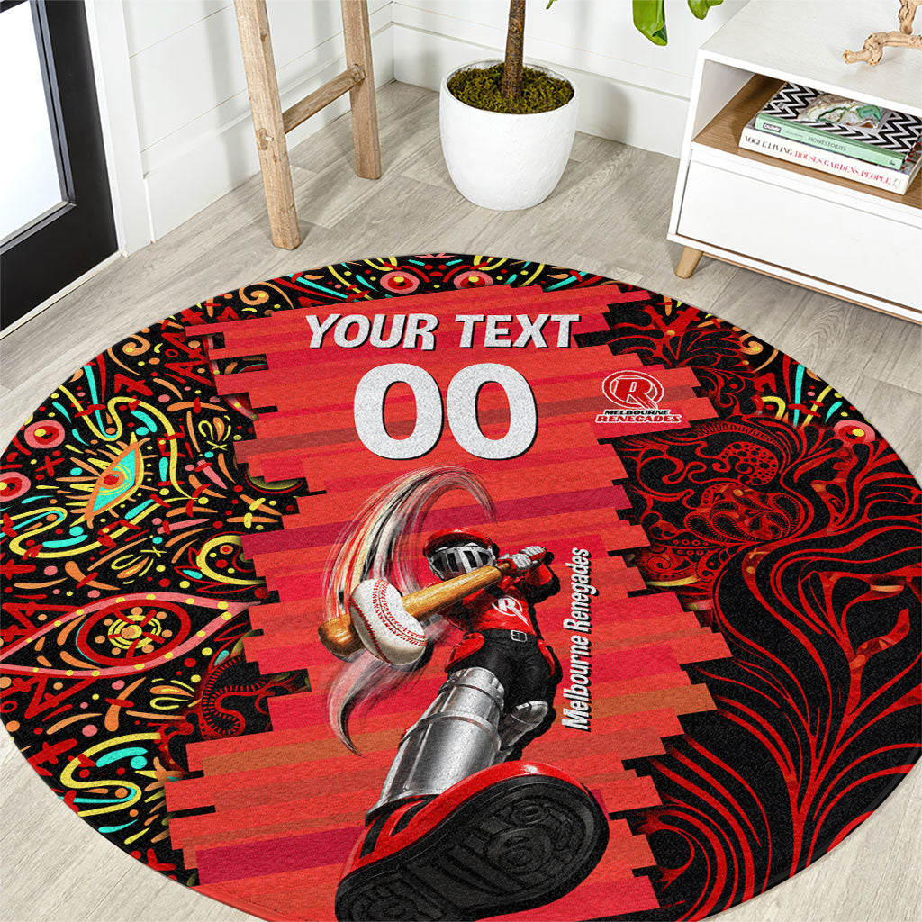 Personalized Melbourne Renegades Cricket Round Carpet Hippie Psychedelic Pattern Vibrant Mandala Art Style