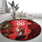Personalized Melbourne Renegades Cricket Round Carpet Hippie Psychedelic Pattern Vibrant Mandala Art Style