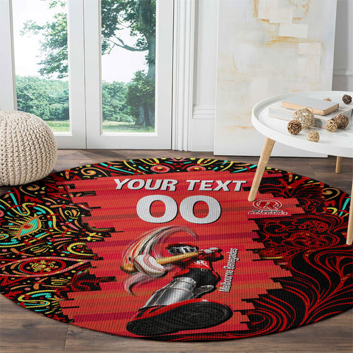 Personalized Melbourne Renegades Cricket Round Carpet Hippie Psychedelic Pattern Vibrant Mandala Art Style