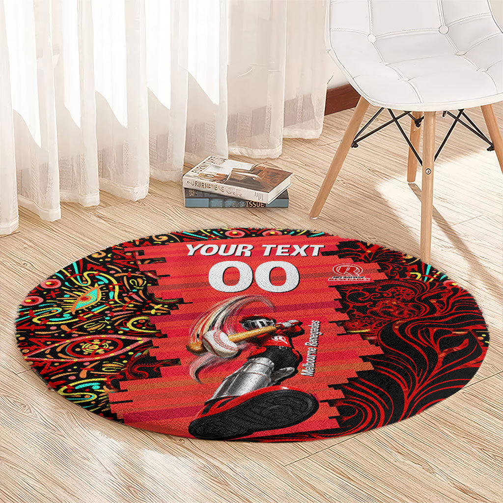 Personalized Melbourne Renegades Cricket Round Carpet Hippie Psychedelic Pattern Vibrant Mandala Art Style