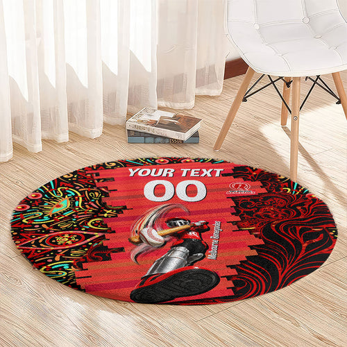Personalized Melbourne Renegades Cricket Round Carpet Hippie Psychedelic Pattern Vibrant Mandala Art Style