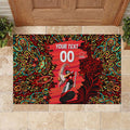 Personalized Melbourne Renegades Cricket Rubber Doormat Hippie Psychedelic Pattern Vibrant Mandala Art Style