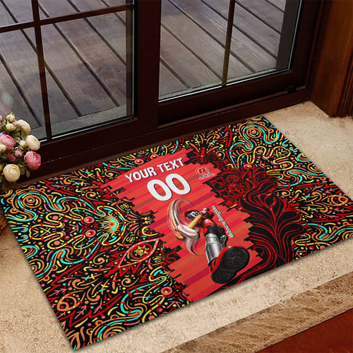 Personalized Melbourne Renegades Cricket Rubber Doormat Hippie Psychedelic Pattern Vibrant Mandala Art Style