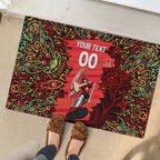 Personalized Melbourne Renegades Cricket Rubber Doormat Hippie Psychedelic Pattern Vibrant Mandala Art Style