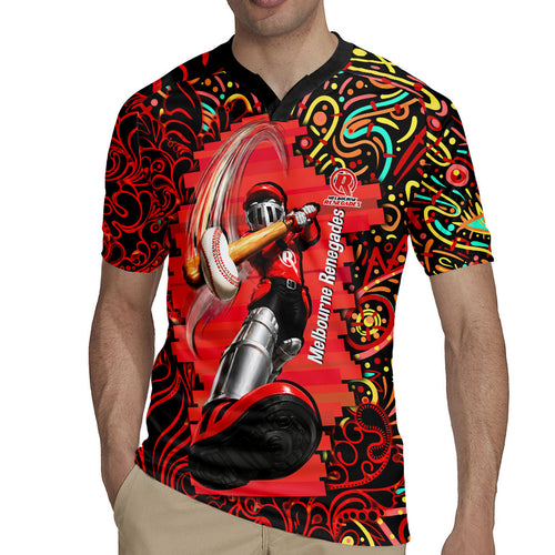 Personalized Melbourne Renegades Cricket Rugby Jersey Hippie Psychedelic Pattern Vibrant Mandala Art Style