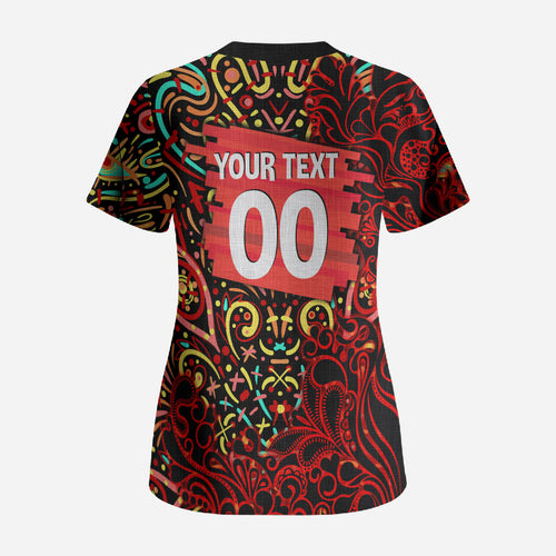 Personalized Melbourne Renegades Cricket Scrub Top Hippie Psychedelic Pattern Vibrant Mandala Art Style