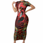 Personalized Melbourne Renegades Cricket Short Sleeve Bodycon Dress Hippie Psychedelic Pattern Vibrant Mandala Art Style