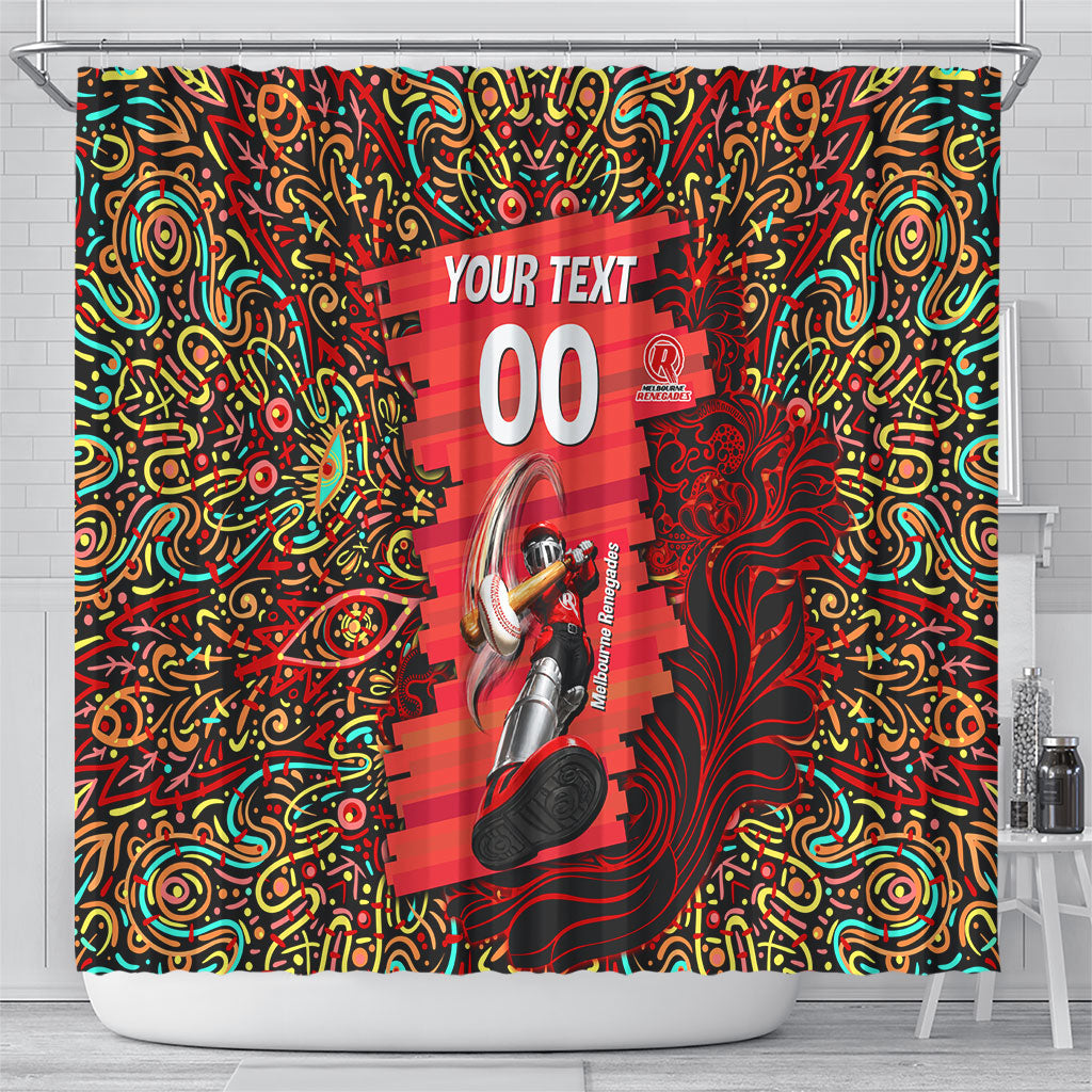 Personalized Melbourne Renegades Cricket Shower Curtain Hippie Psychedelic Pattern Vibrant Mandala Art Style