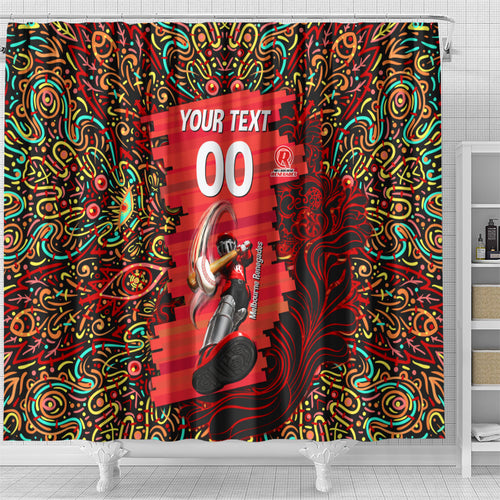Personalized Melbourne Renegades Cricket Shower Curtain Hippie Psychedelic Pattern Vibrant Mandala Art Style