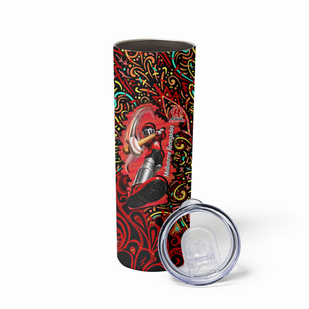 Personalized Melbourne Renegades Cricket Skinny Tumbler Hippie Psychedelic Pattern Vibrant Mandala Art Style