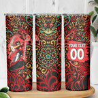Personalized Melbourne Renegades Cricket Skinny Tumbler Hippie Psychedelic Pattern Vibrant Mandala Art Style