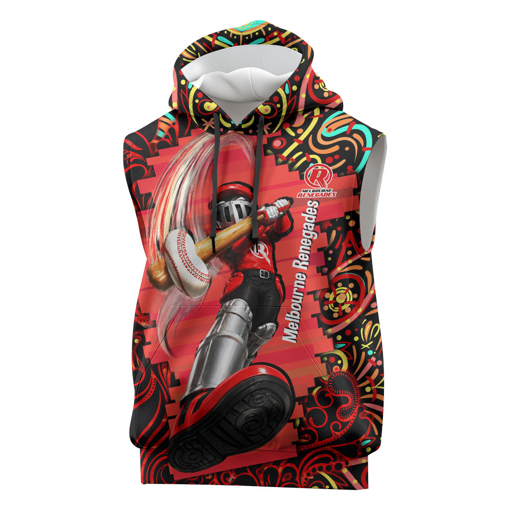 Personalized Melbourne Renegades Cricket Sleeveless Hoodie Hippie Psychedelic Pattern Vibrant Mandala Art Style