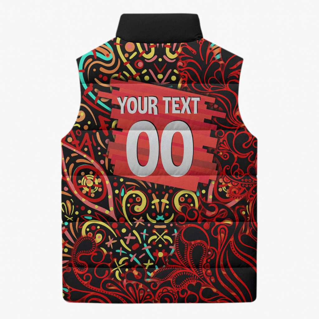 Personalized Melbourne Renegades Cricket Sleeveless Puffer Jacket Hippie Psychedelic Pattern Vibrant Mandala Art Style