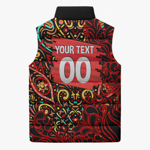 Personalized Melbourne Renegades Cricket Sleeveless Puffer Jacket Hippie Psychedelic Pattern Vibrant Mandala Art Style