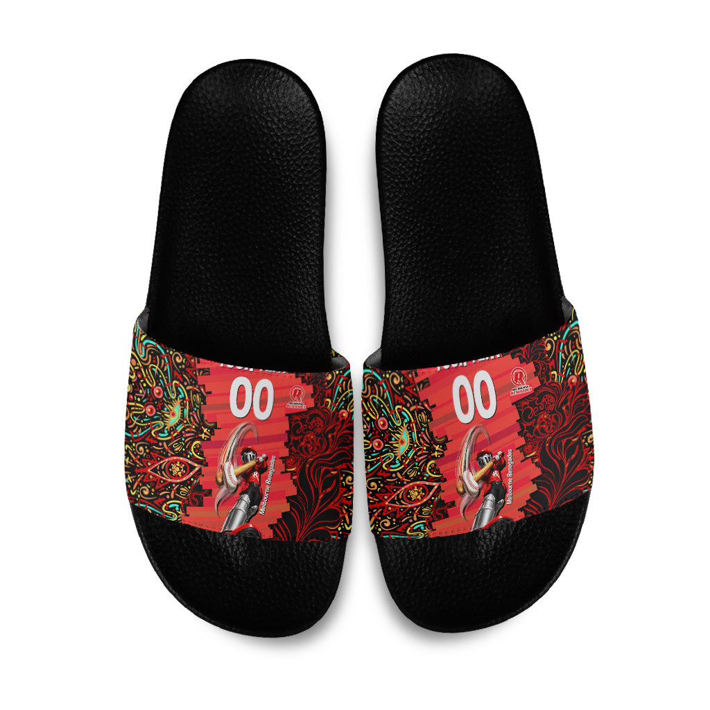 Personalized Melbourne Renegades Cricket Slide Sandals Hippie Psychedelic Pattern Vibrant Mandala Art Style