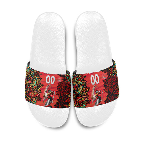 Personalized Melbourne Renegades Cricket Slide Sandals Hippie Psychedelic Pattern Vibrant Mandala Art Style