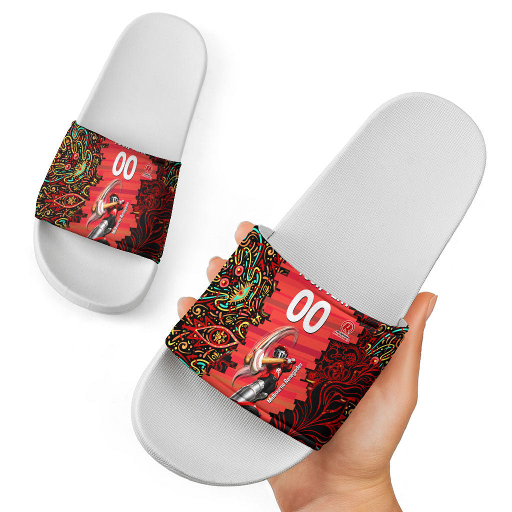Personalized Melbourne Renegades Cricket Slide Sandals Hippie Psychedelic Pattern Vibrant Mandala Art Style