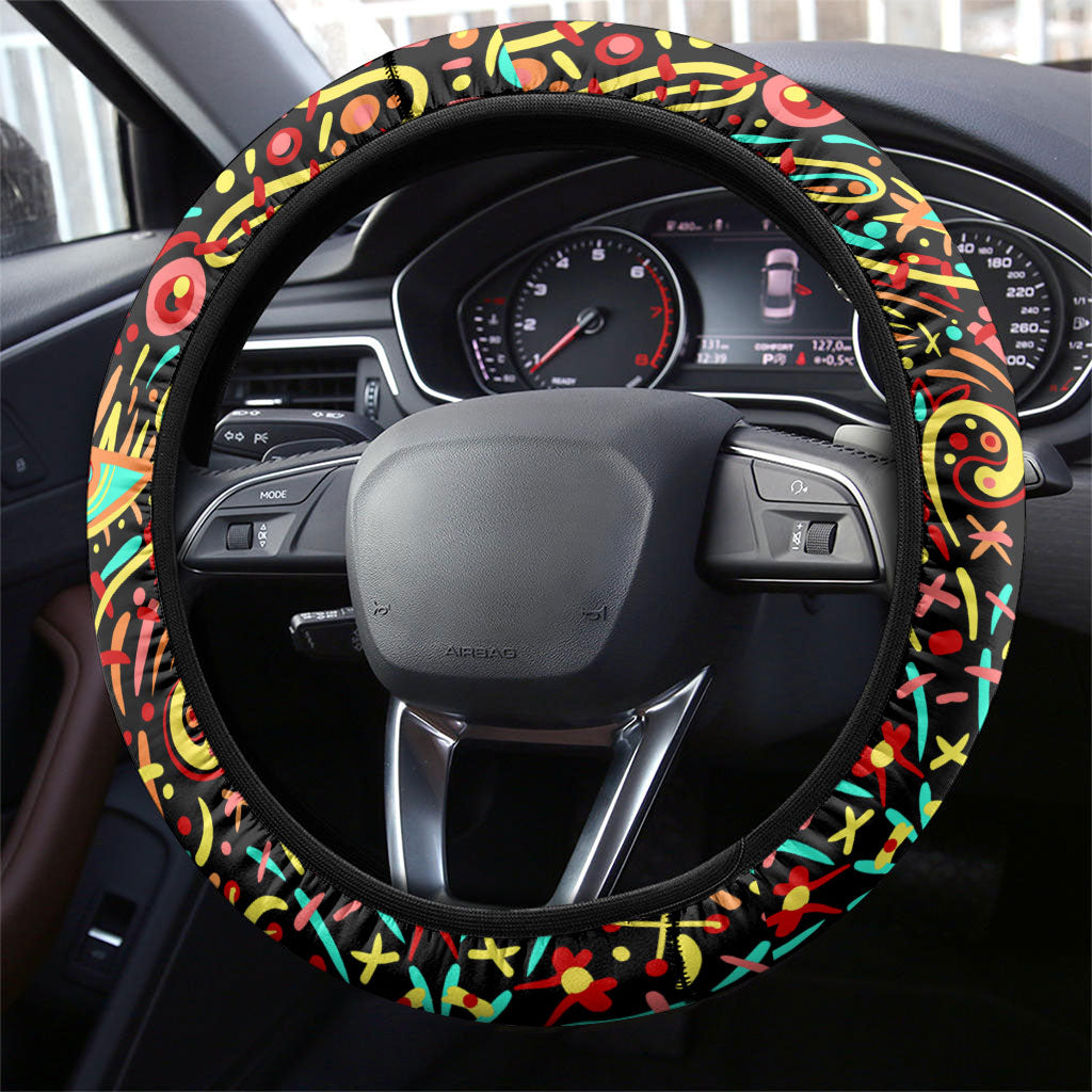 Melbourne Renegades Cricket Steering Wheel Cover Hippie Psychedelic Pattern Vibrant Mandala Art Style
