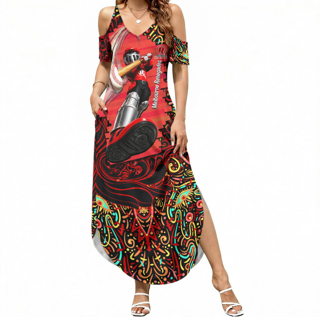 Personalized Melbourne Renegades Cricket Summer Maxi Dress Hippie Psychedelic Pattern Vibrant Mandala Art Style