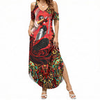 Personalized Melbourne Renegades Cricket Summer Maxi Dress Hippie Psychedelic Pattern Vibrant Mandala Art Style