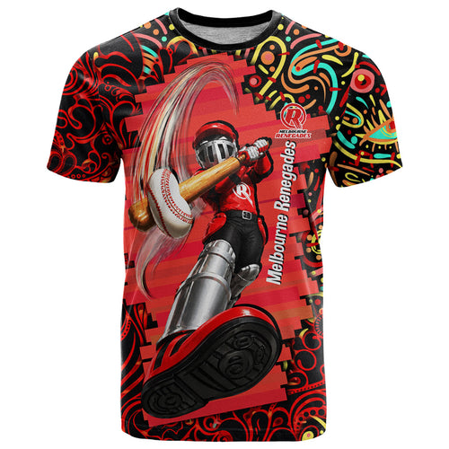 Personalized Melbourne Renegades Cricket T Shirt Hippie Psychedelic Pattern Vibrant Mandala Art Style