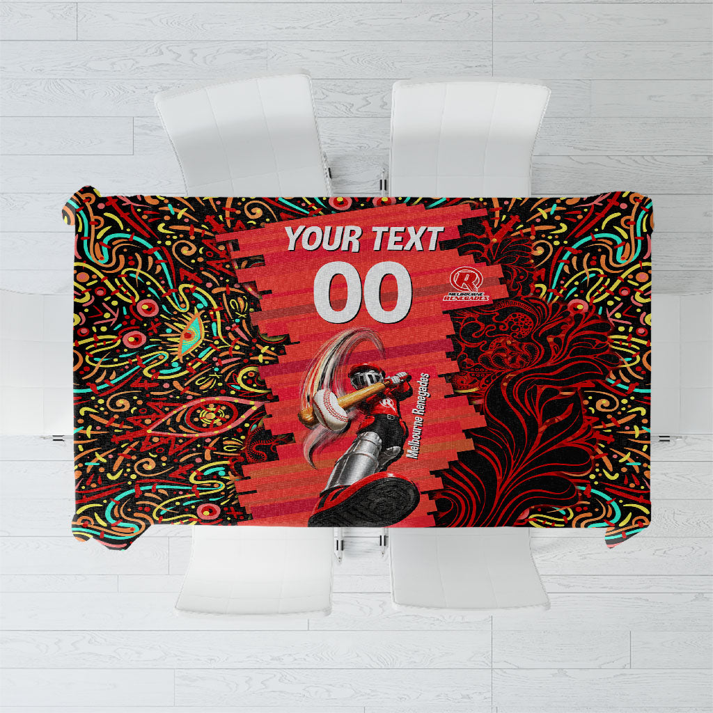 Personalized Melbourne Renegades Cricket Tablecloth Hippie Psychedelic Pattern Vibrant Mandala Art Style