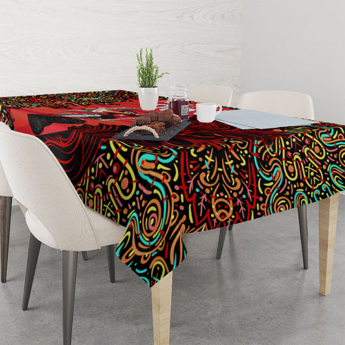Personalized Melbourne Renegades Cricket Tablecloth Hippie Psychedelic Pattern Vibrant Mandala Art Style