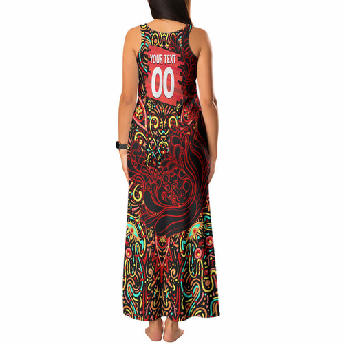 Personalized Melbourne Renegades Cricket Tank Maxi Dress Hippie Psychedelic Pattern Vibrant Mandala Art Style