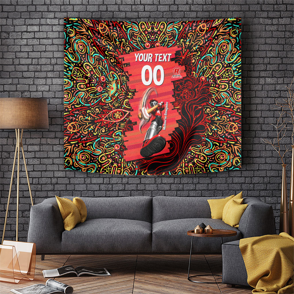Personalized Melbourne Renegades Cricket Tapestry Hippie Psychedelic Pattern Vibrant Mandala Art Style