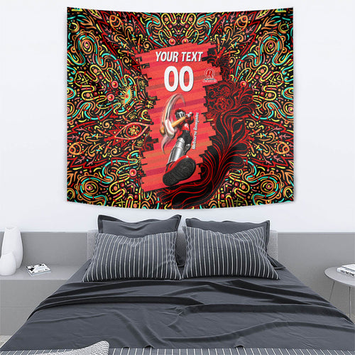 Personalized Melbourne Renegades Cricket Tapestry Hippie Psychedelic Pattern Vibrant Mandala Art Style