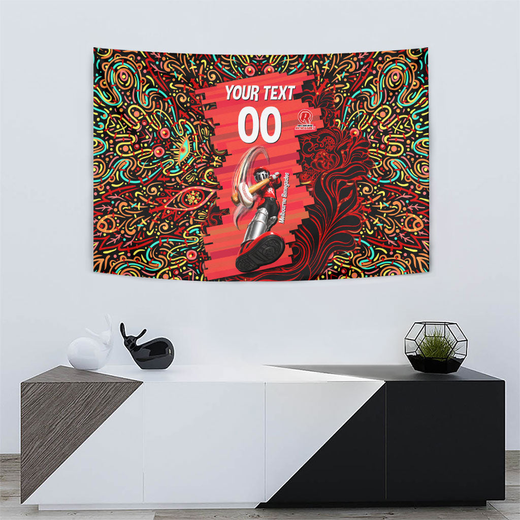 Personalized Melbourne Renegades Cricket Tapestry Hippie Psychedelic Pattern Vibrant Mandala Art Style